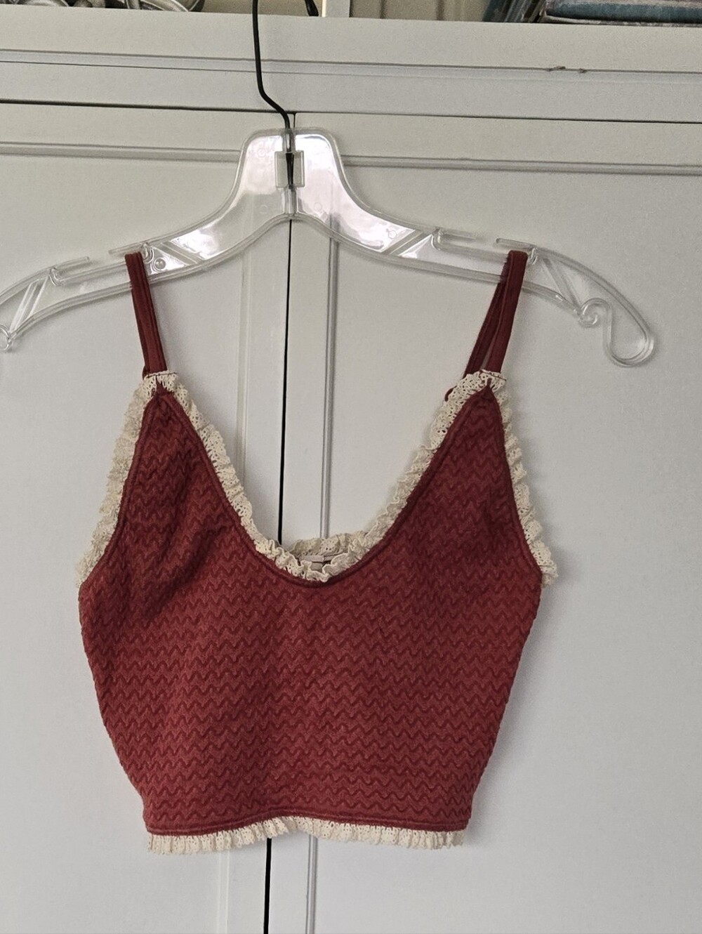 NWT Anthropologie Lace-Trim Cropped Tank Top
